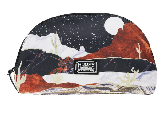 "Desert Geode" Hooey Large Accessory Bag Desert Scene Black/Brown