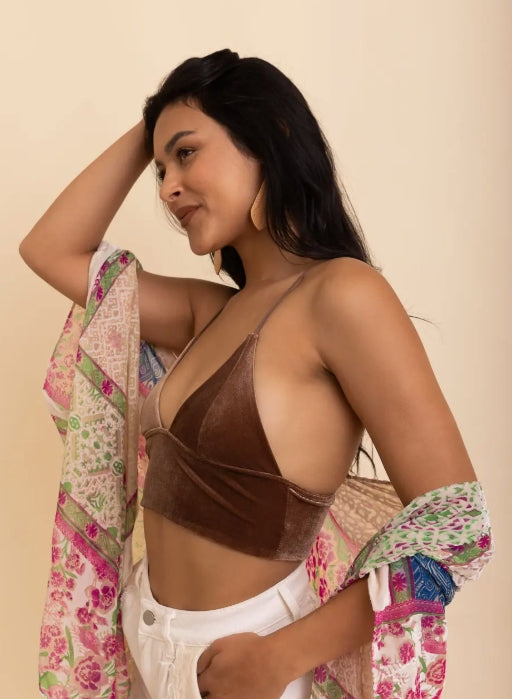 Velvet Longline Bralette